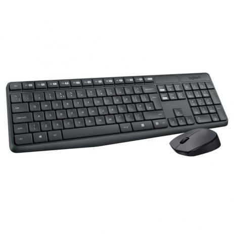 kit teclado e mouse sem fio cinza wireless logitec mk235